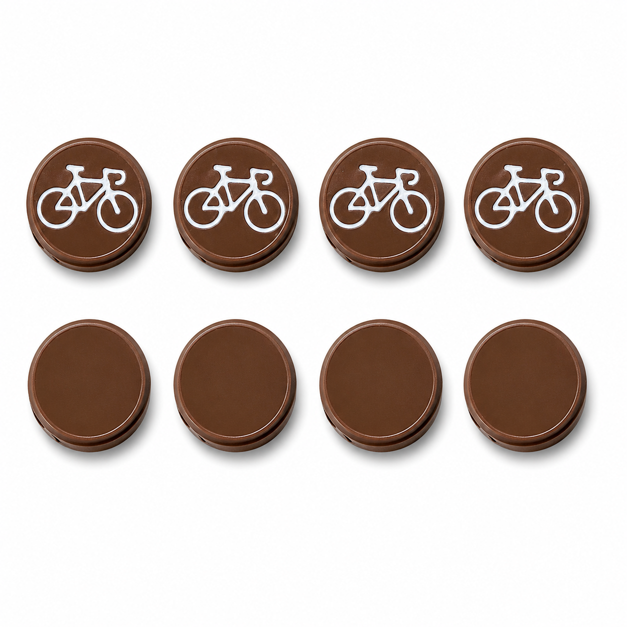 Startnummern-Magnete Radsport – Braun – 8er-Set