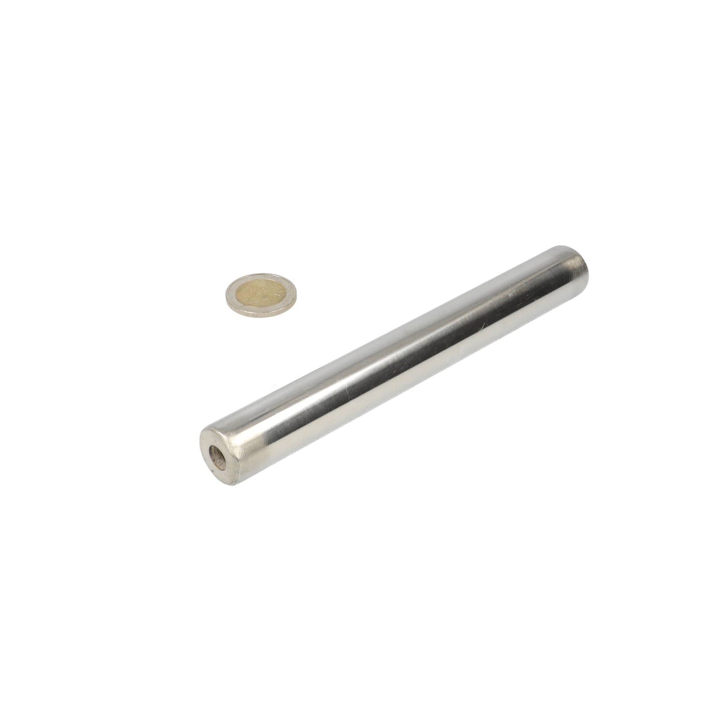 Filtermagneet Neodymium RVS Ø25 × 190 mm N42 diametraal 2× binnendraad M8 Coating NiCuNi - Magnetenspecialist Import & Export B.V.