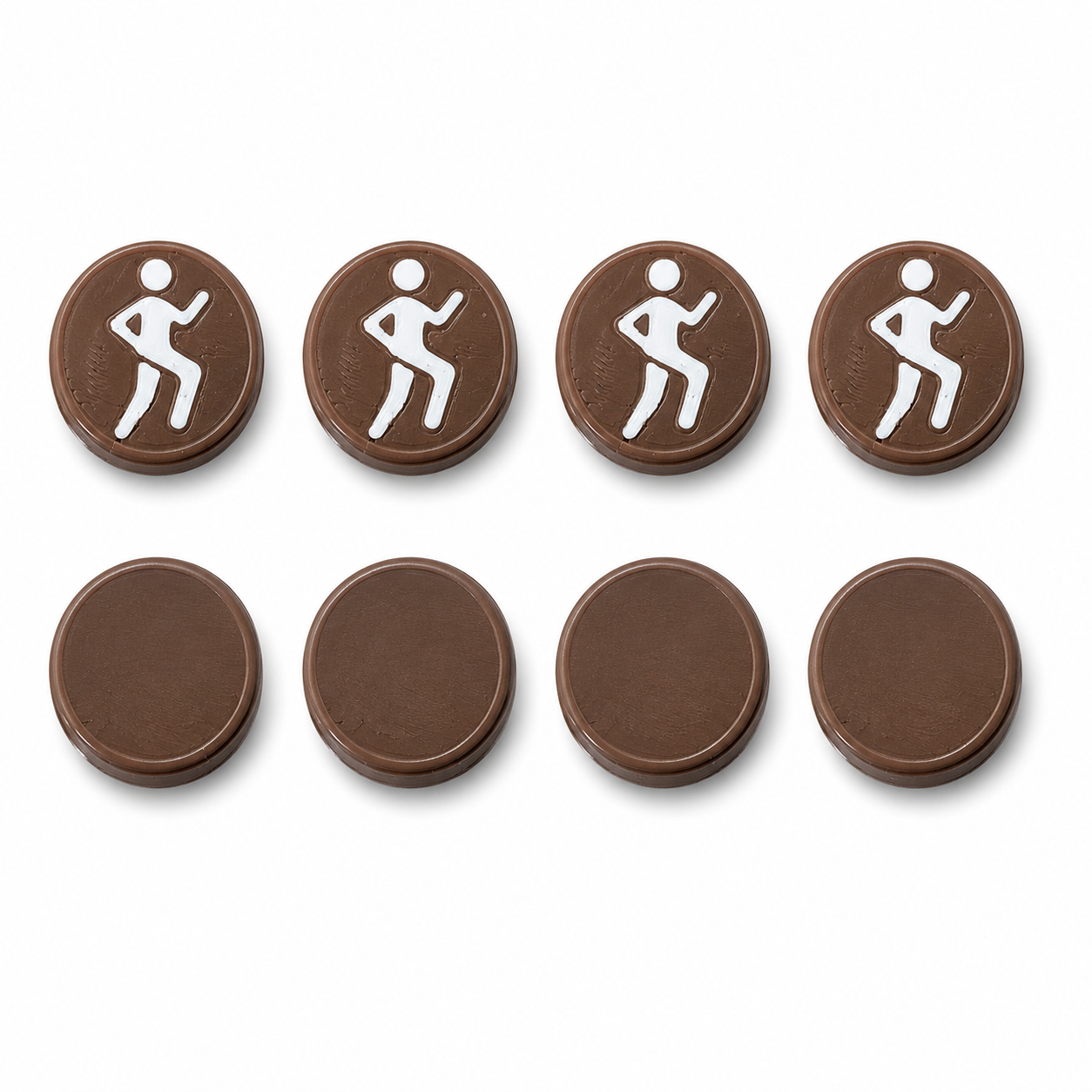Startnummern-Magnete für den Laufsport – Braun – 8er-Set