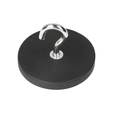 Neodym Hakenmagnet Ø66 x 8 mm N40 Stahltopf gummiummantelt M6