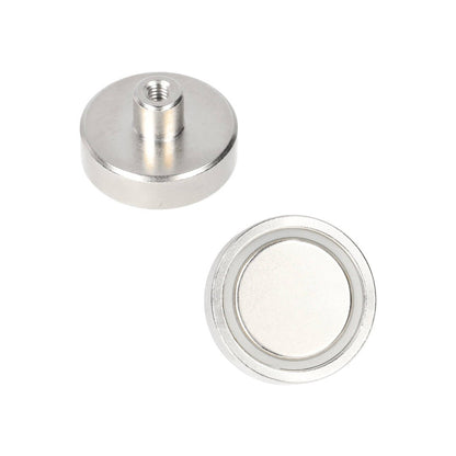 Neodym-Topfmagnet Ø25 x 7 mm N40 NiCuNi mit Gewindebuchse M4
