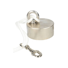 Neodym-Suchmagnet Ø80 x 35 mm 400 kg Zugkraft NiCuNi – Set mit 25 m Seil, Ringmutter, Bolzen und Karabiner