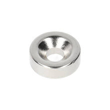 Neodym-Ringmagnet Ø14 x Ø8,1 x 3 mm N35 NiCuNi mit Bohr-/Senkloch Südpol