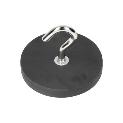 Neodym Hakenmagnet Ø43 x 6 mm N40 Stahltopf gummiummantelt M4