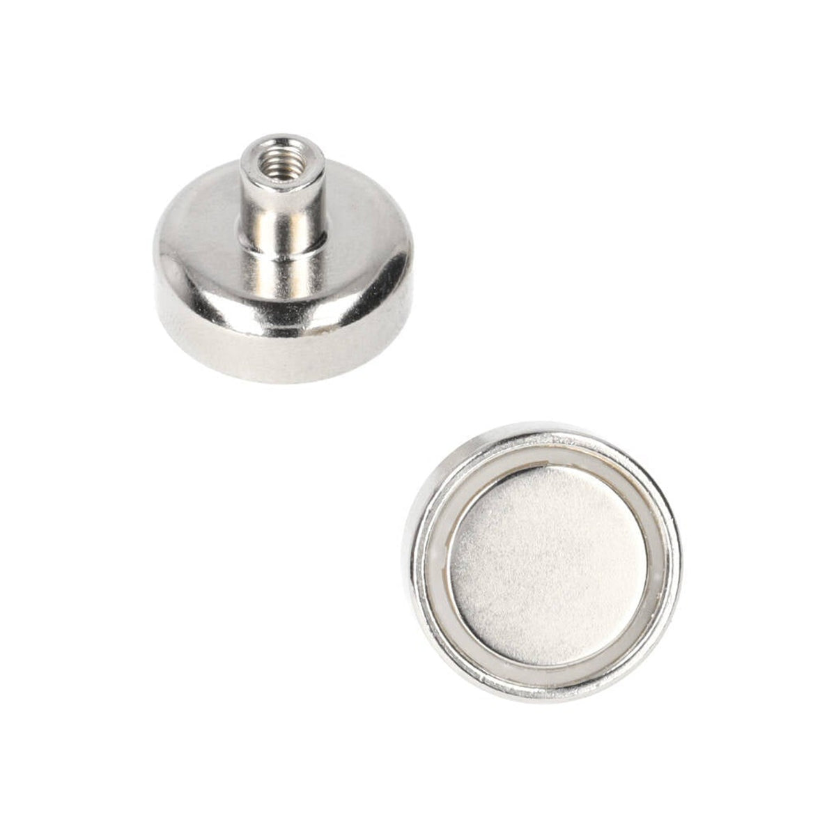 Neodym Topfmagnet Ø20 x 6 mm N40 NiCuNi Gewindebuchse M4