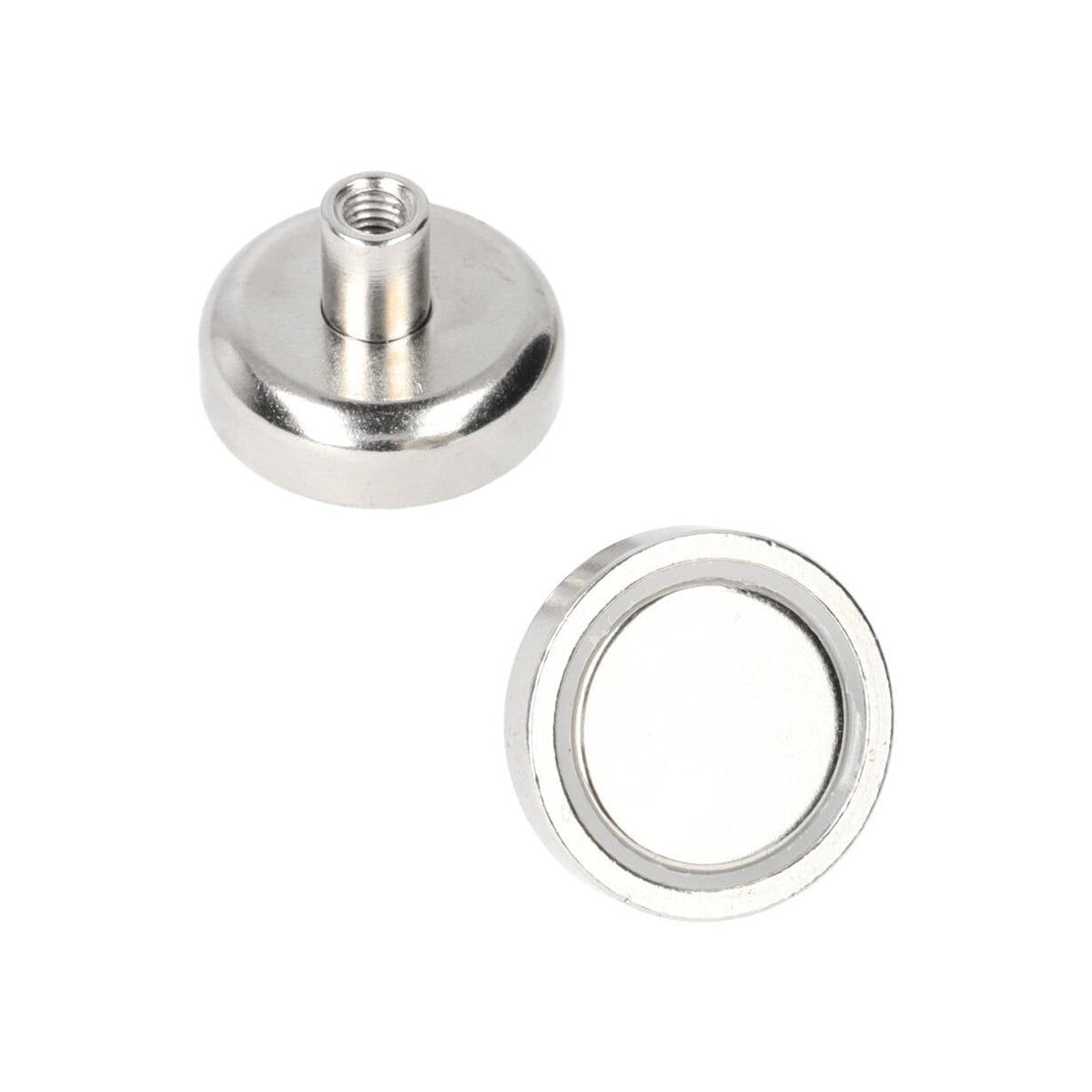Neodym-Topfmagnet Ø25 x 7 mm N40 NiCuNi mit Gewindebuchse M5
