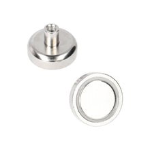 Neodym-Topfmagnet Ø25 x 7 mm N40 NiCuNi mit Gewindebuchse M5