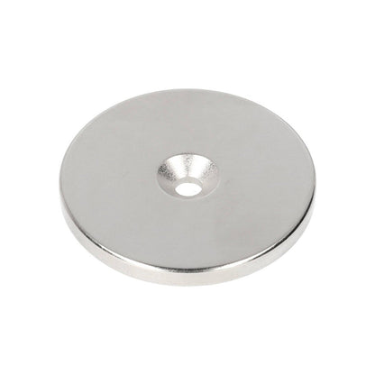 Neodym-Ringmagnet Ø42 x Ø9,5 x 4 mm N35 NiCuNi mit Bohr-/Senkloch Nordpol