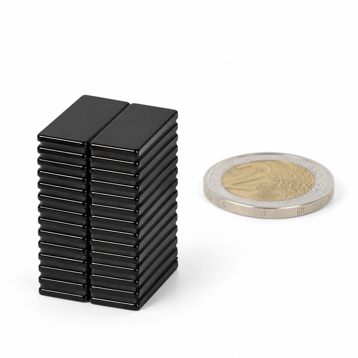 Neodym-Blockmagnet 30 x 15 x 2 mm N42 Epoxidharz – 30 Stück