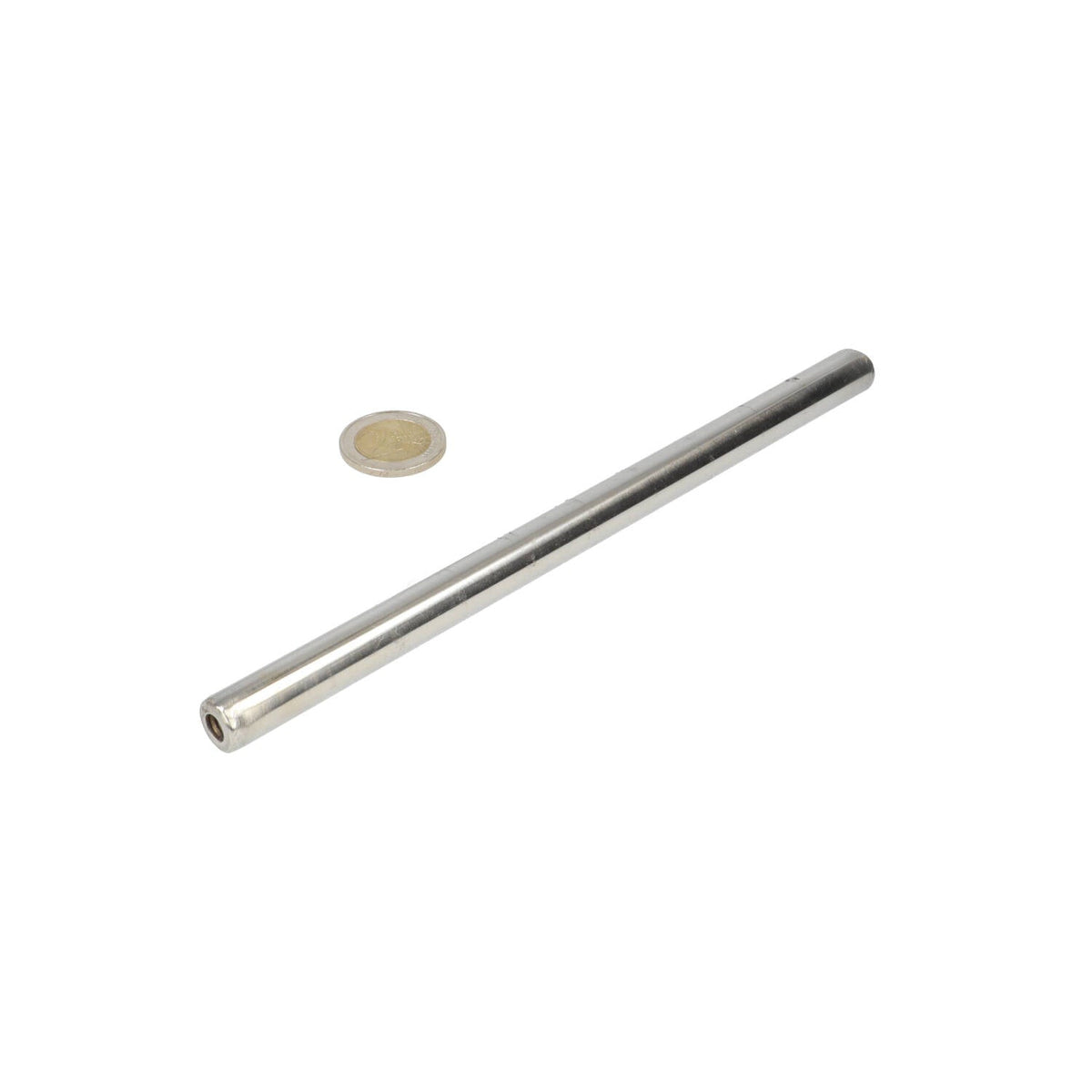Filtermagneet Neodymium RVS Ø12 × 200 mm N42 diametraal 2× binnendraad M6 Coating NiCuNi - Magnetenspecialist Import & Export B.V.