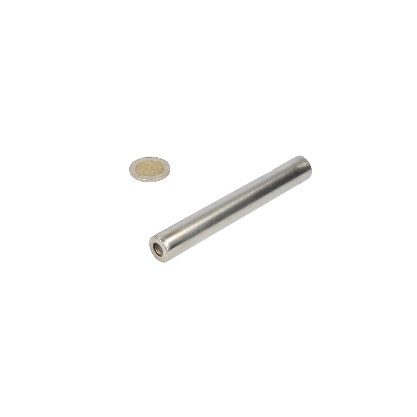 Filtermagneet Neodymium RVS Ø16 × 120 mm N42 diametraal 2× binnendraad M8 Coating NiCuNi - Magnetenspecialist Import & Export B.V.