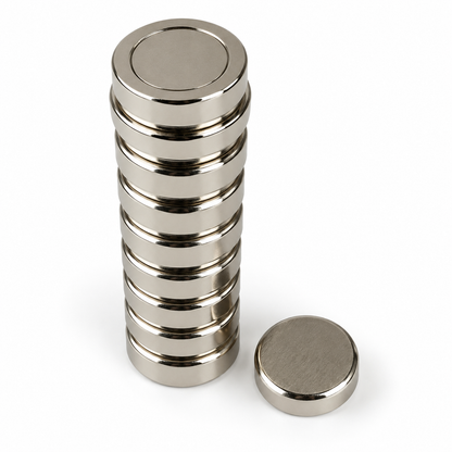 Memoset – 10 starke Magnete für Whiteboard und Glastafel (Ø25 x 3 mm)