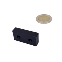 Neodymium Blokmagneet 50,8 x 25,4 x 12,7 mm N45 kunststof ommanteld met 2x boor/verzinkgat - Magnetenspecialist Import & Export B.V.