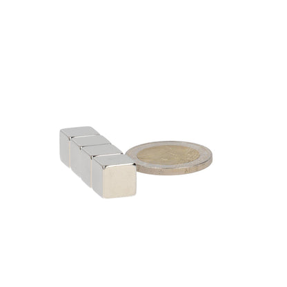 Neodymium Kubusmagneet 10 x 10 x 10 mm N45 NiCuNi - Magnetenspecialist Import & Export B.V.