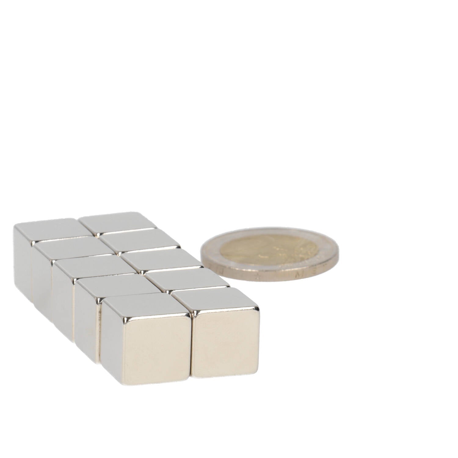 Neodymium Kubusmagneet 12 x 12 x 12 mm N45 NiCuNi - Magnetenspecialist Import & Export B.V.