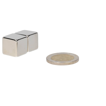 Neodymium Kubusmagneet 15 x 15 x 15 mm N45 NiCuNi - Magnetenspecialist Import & Export B.V.