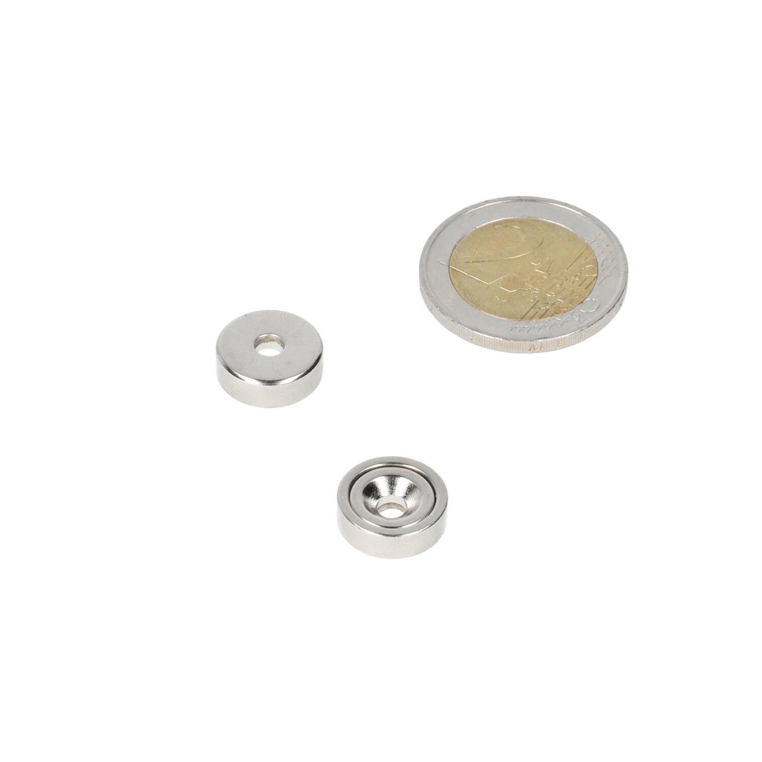 Neodymium Potmagneet Ø13 x 4,5 mm N40 NiCuNi boor-/verzinkgat - Magnetenspecialist Import & Export B.V.