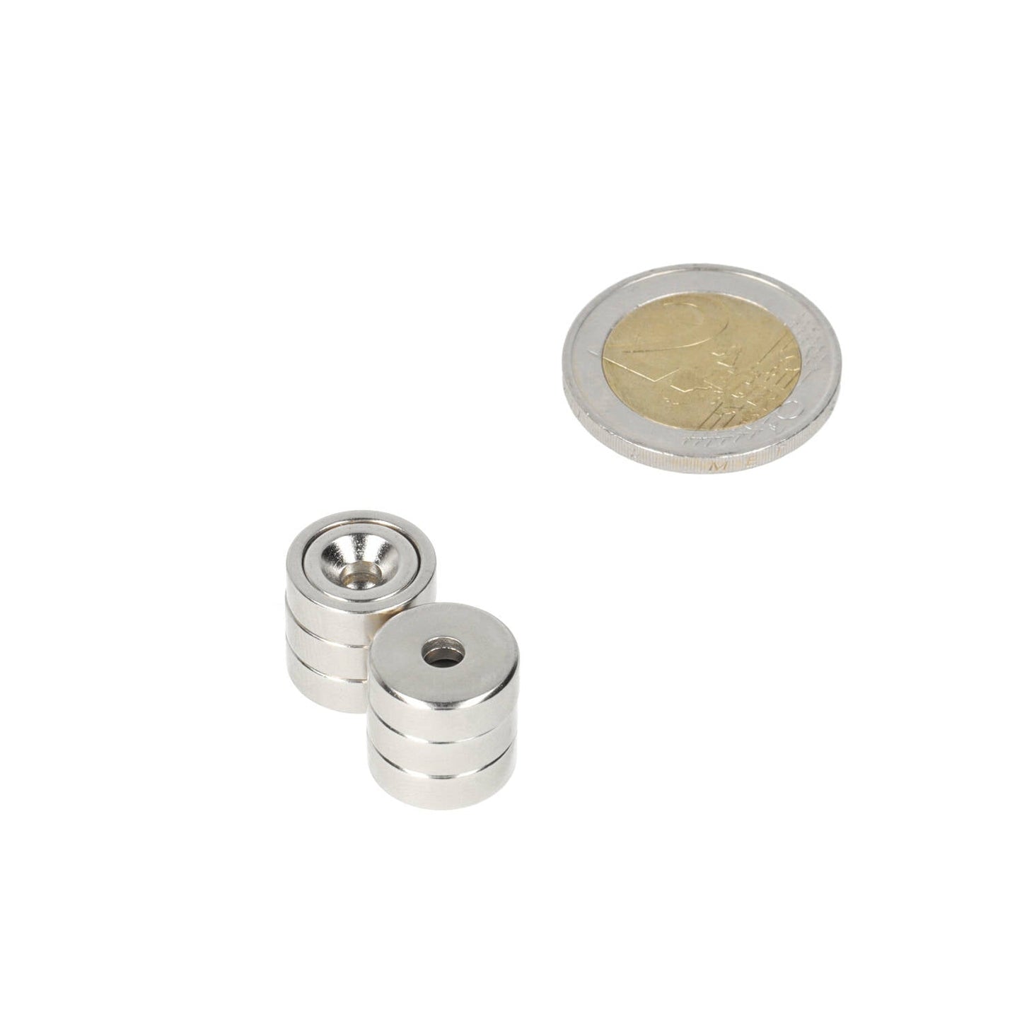 Neodymium Potmagneet Ø13 x 4,5 mm N40 NiCuNi boor-/verzinkgat - Magnetenspecialist Import & Export B.V.