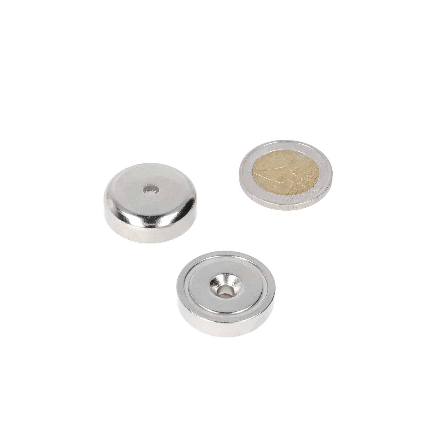 Neodymium Potmagneet Ø25 x 8 x 4,2 mm N40 NiCuNi boor-/verzinkgat - Magnetenspecialist Import & Export B.V.