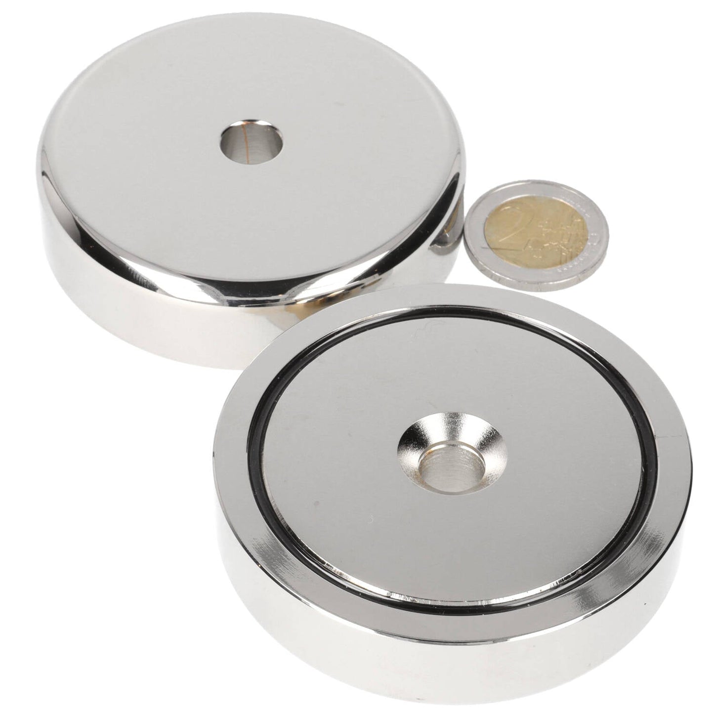 Neodymium Potmagneet Ø75 x 18 mm N40 NiCuNi boor-/verzinkgat - Magnetenspecialist Import & Export B.V.