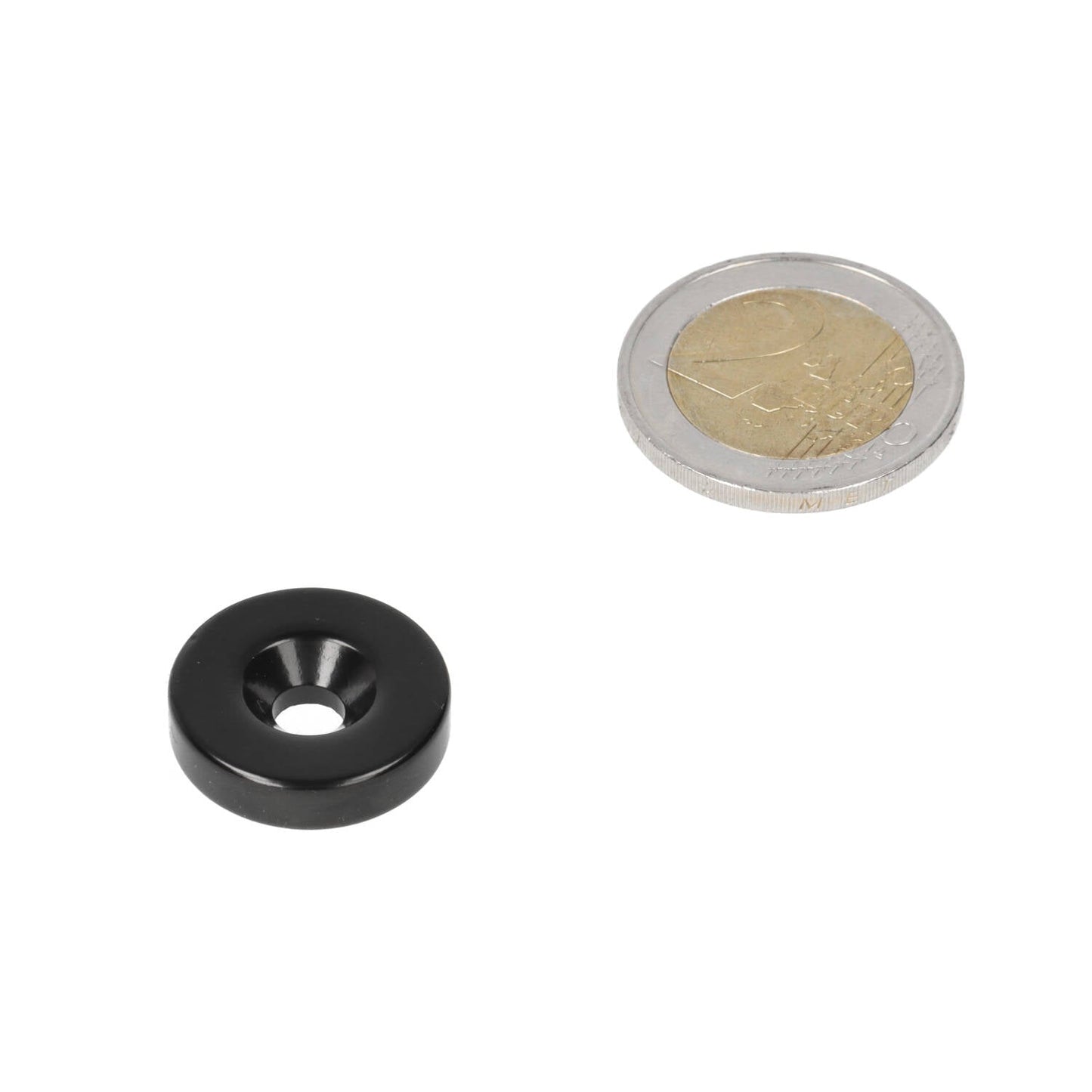 Neodymium Ringmagneet Ø20 x Ø9,8 x 5,1 mm N35 Epoxy met boor-/verzinkgat Zuidpool - Magnetenspecialist Import & Export B.V.