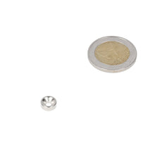 Neodymium Ringmagneet Ø8 x Ø6 x 3 mm N35 NiCuNi met boor-/verzinkgat Noordpool - Magnetenspecialist Import & Export B.V.