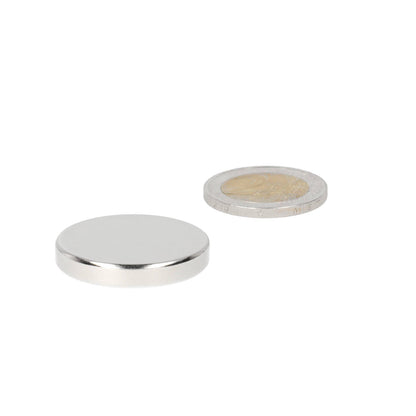 Neodymium Schijfmagneet Ø30 x 4 mm N45 NiCuNi - Magnetenspecialist Import & Export B.V.