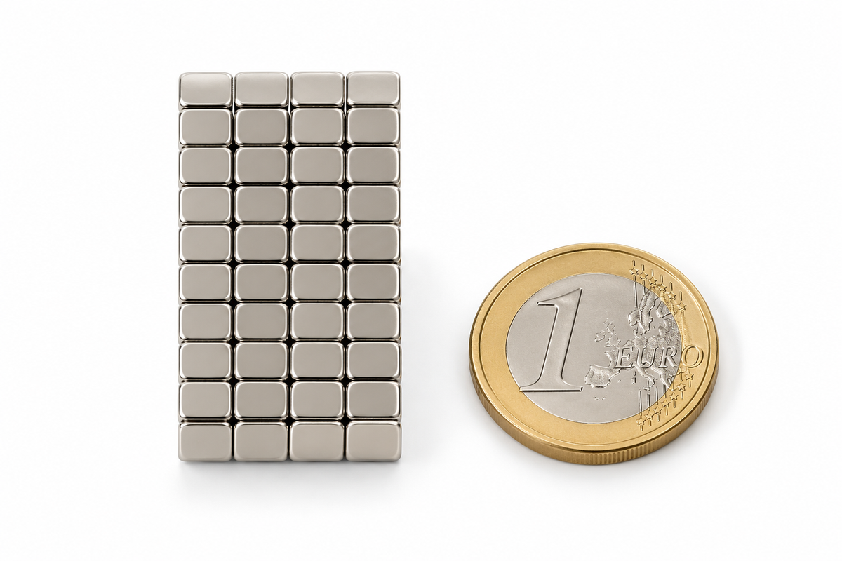 Radiatorfolie magneten 8x4x3 mm – Neodymium N50 – 40 stuks - Magnetenspecialist Import & Export B.V.