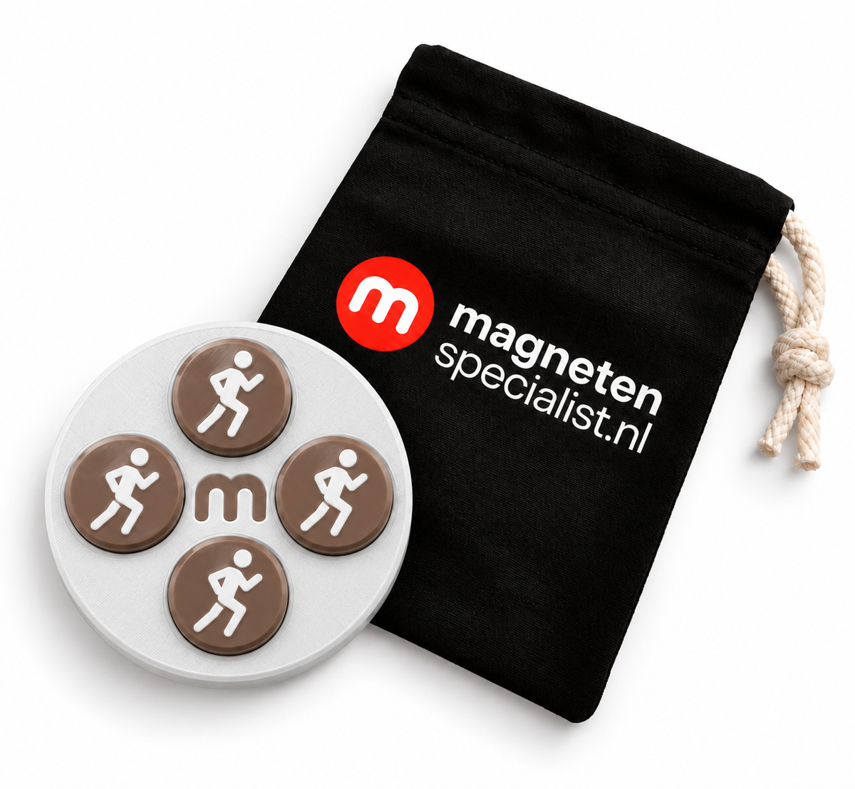 Startnummern-Magnete für den Laufsport – Braun – 8er-Set