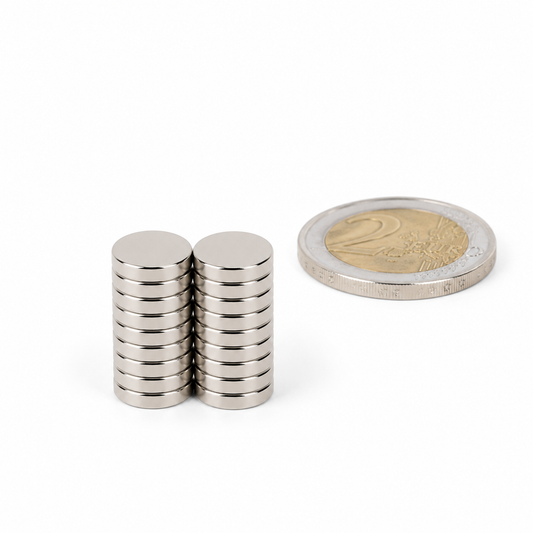Korsagemagnete Ø 10 x 2 mm – Set für 10 Ansteckblumen