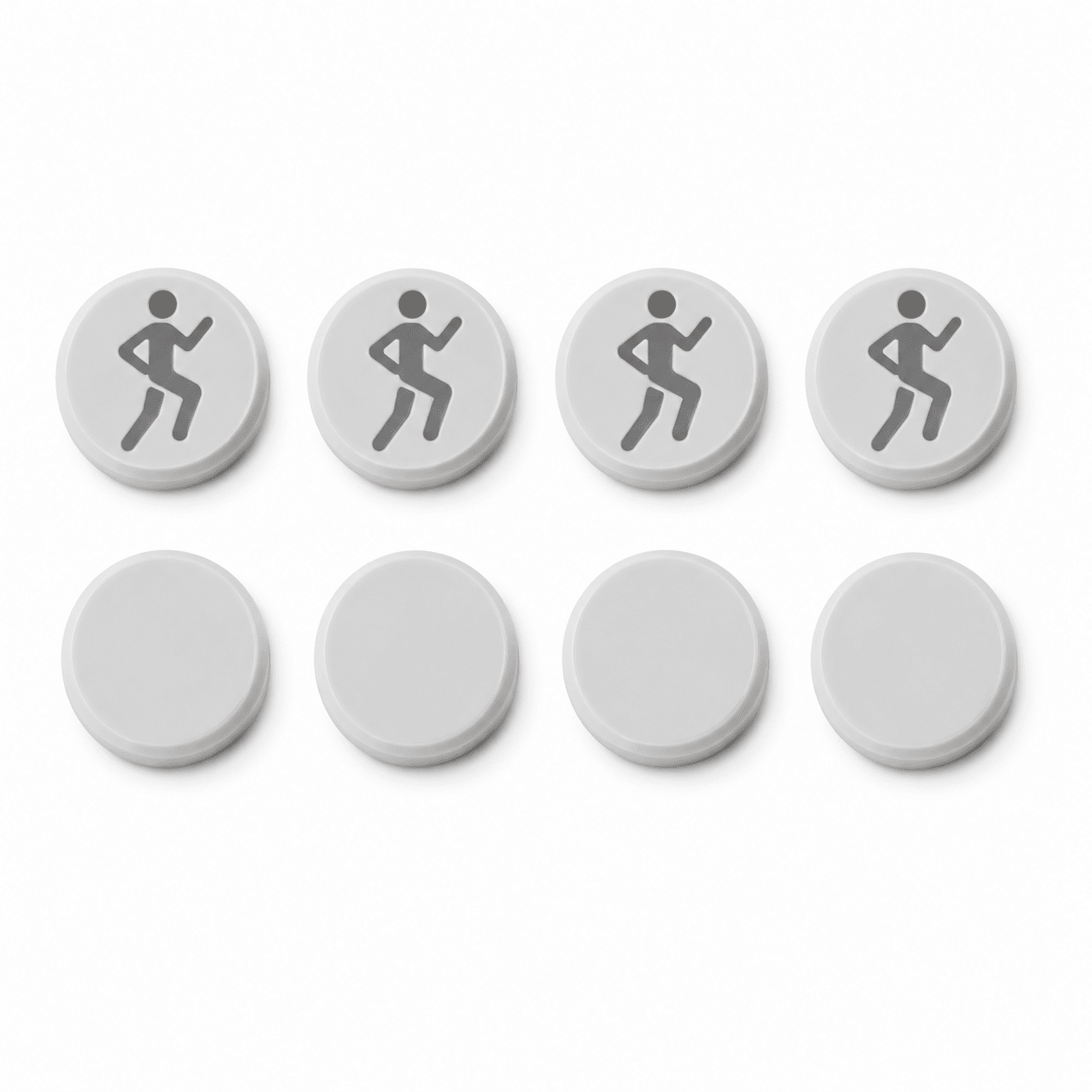 Startnummer Magneten Hardlopen – Lichtgrijs – Set van 8 - Magnetenspecialist Import & Export B.V.
