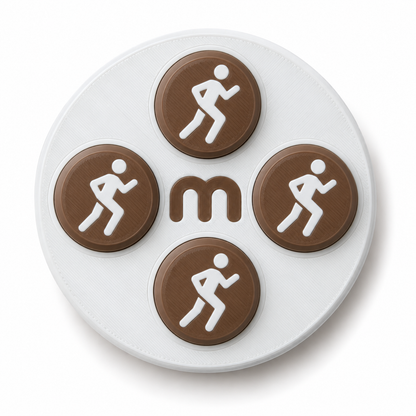 Startnummern-Magnete für den Laufsport – Braun – 8er-Set