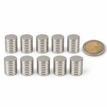 Neodym-Scheibenmagnet Ø 12 x 2 mm N48 NiCuNi – 200 Stück